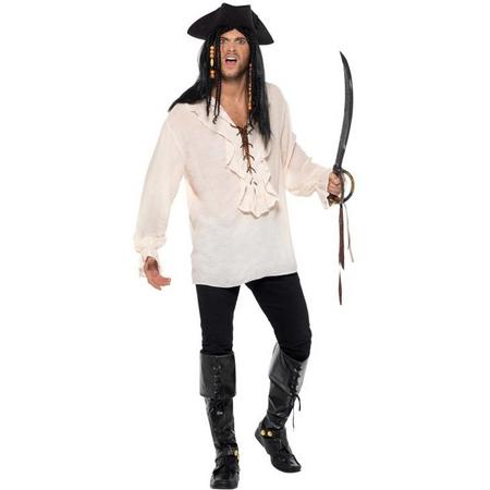 Piraat & Viking Kostuum | Zilte Zee Zeebries Piraten Shirt | Medium | Carnaval kostuum | Verkleedkleding